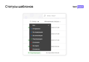 Статусы шаблонов WhatsApp Business API