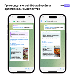  Пример диалога с ИИ-ботом ВкусВилл с рекомендацией рецептов и продуктов