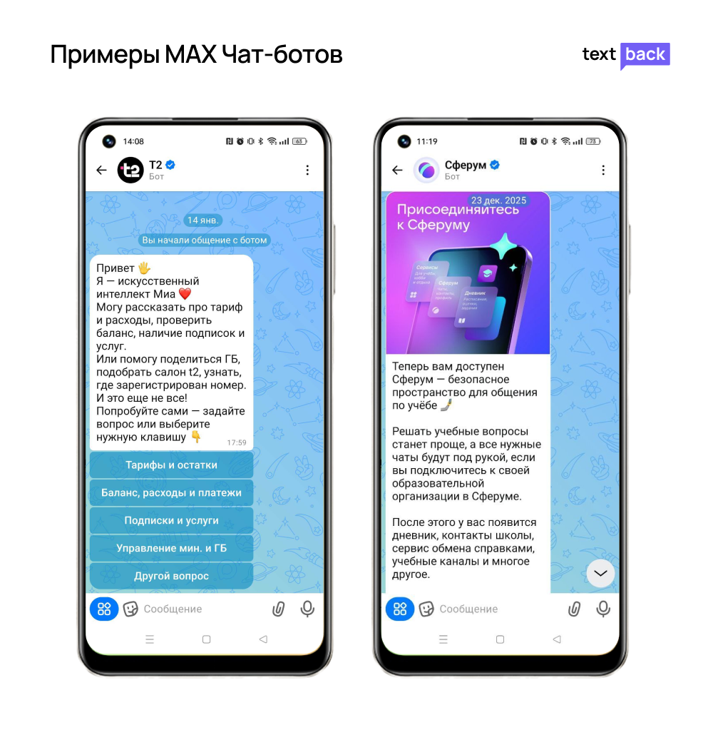 Примеры MAX Чат-ботов