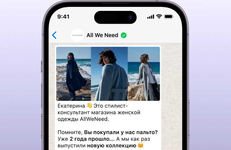 Пример реактивации в WhatsApp